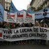 Estudantes chilenos protestam na Argentina