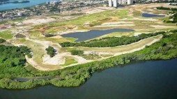 Vista área do empreendimento da RJZ Cyrela vizinho ao Campo de Golfe Olímpico. Foto: Riserva Golfe