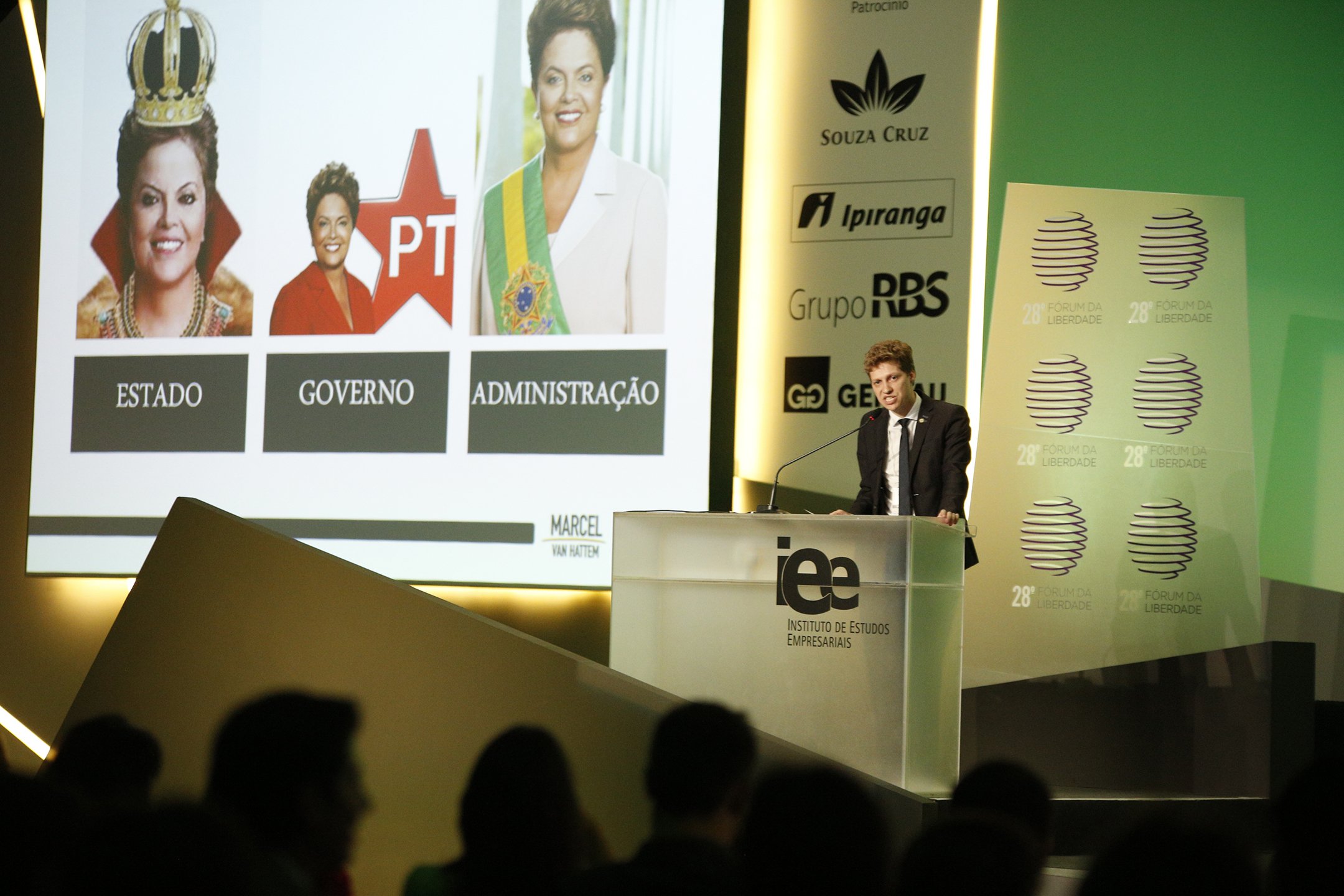 Marcel Van Hattem, deputado do PP-RS, apresenta sua teoria sobre o governo brasileiro. Foto: Fernando Conrado