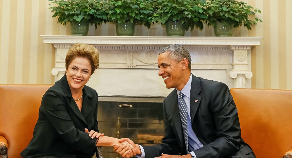 Dilma Rousseff é recebida por Barack Obama no EUA. Foto: Agência Brasil