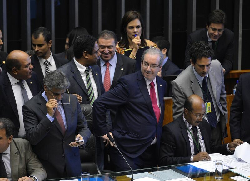 O presidente da Câmara, Eduardo Cunha, durante sessão para votação dos integrantes da comissão especial destinada a dar parecer sobre o pedido de impeachment da presidente Dilma