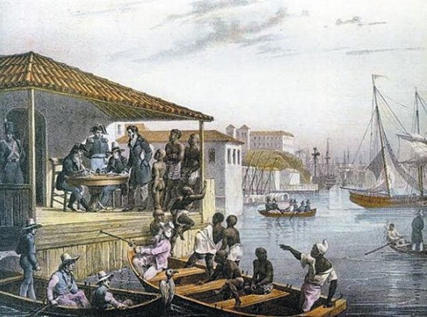 Desembarque de escravos no Cais do Valongo (JM Rugendas) - 1835