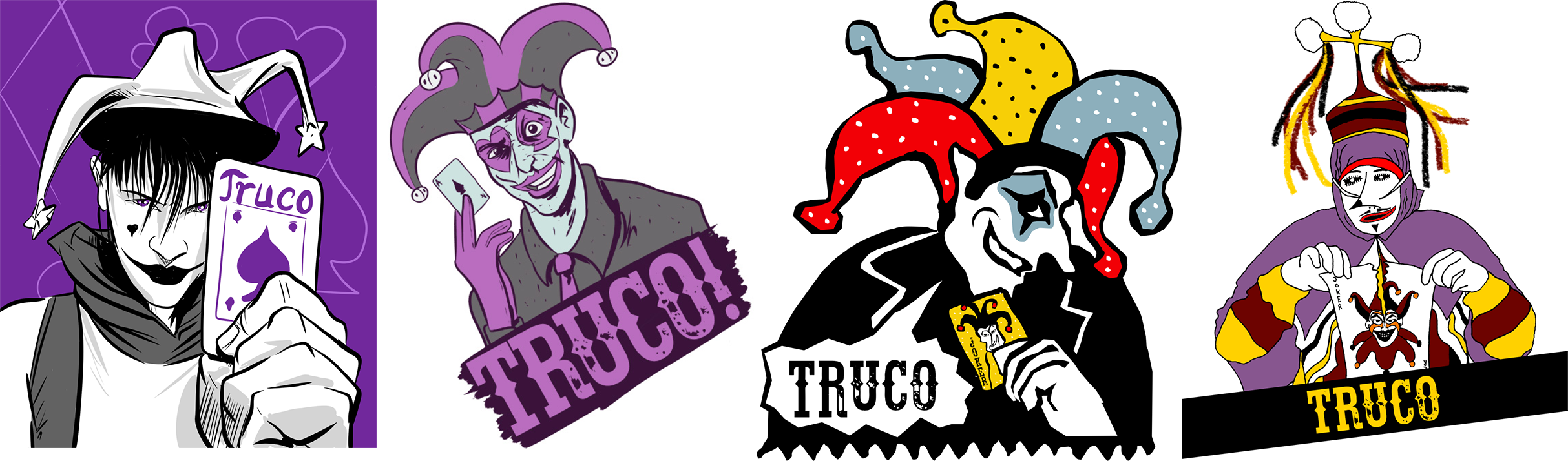 Quatro diferentes versões do Truco.