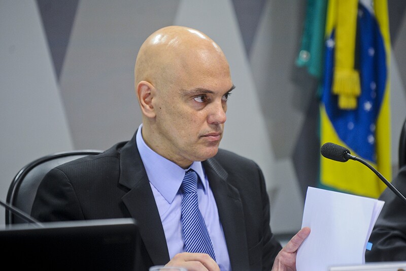 O ex-ministro da Justiça, Alexandre de Moraes, durante sabatina no Senado.
