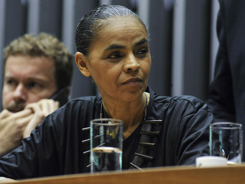 A ex-senadora e ambientalista, Marina Silva, durante sessão solene no plenário da Câmara dos Deputados