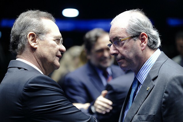 O presidente do Congresso, Renan Calheiros (PMDB-AL), e o presidente da Câmara, Eduardo Cunha (PMDB-RJ)