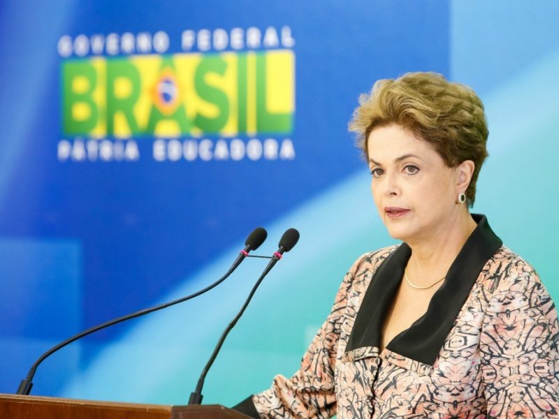 A presidente Dilma Rousseff, durante coletiva de imprensa