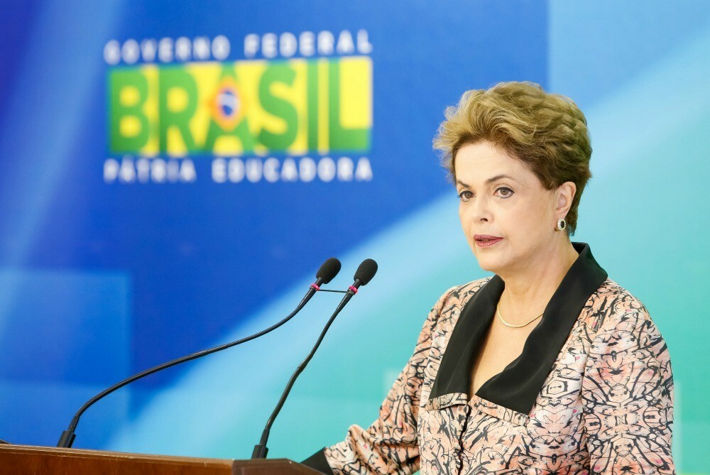 A presidente Dilma Rousseff, durante coletiva de imprensa