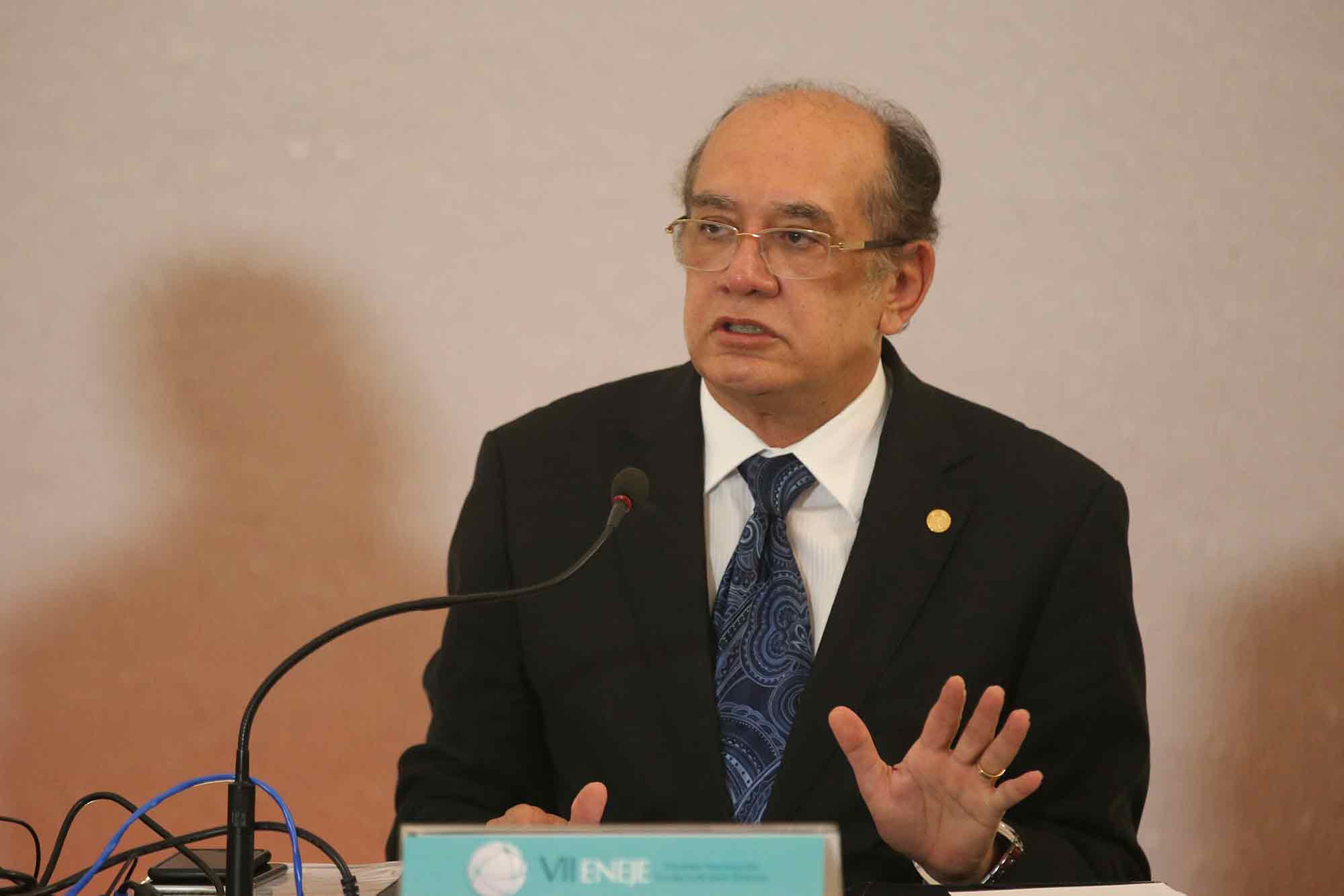 O ministro do STF e presidente do TSE, Gilmar Mendes, no 7º Encontro Nacional das Escolas Judiciárias Eleitorais