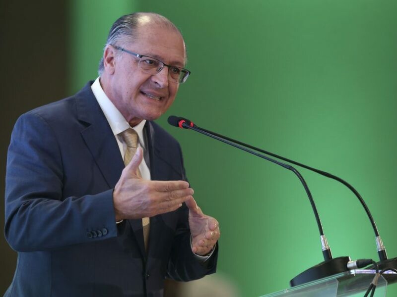 Geraldo Alckmin (PSDB) discursa durante o evento da União Nacional de Entidades do Comércio e Serviços (Unecs), em agosto: total de homicídios em SP superou o de cidades americanas citadas