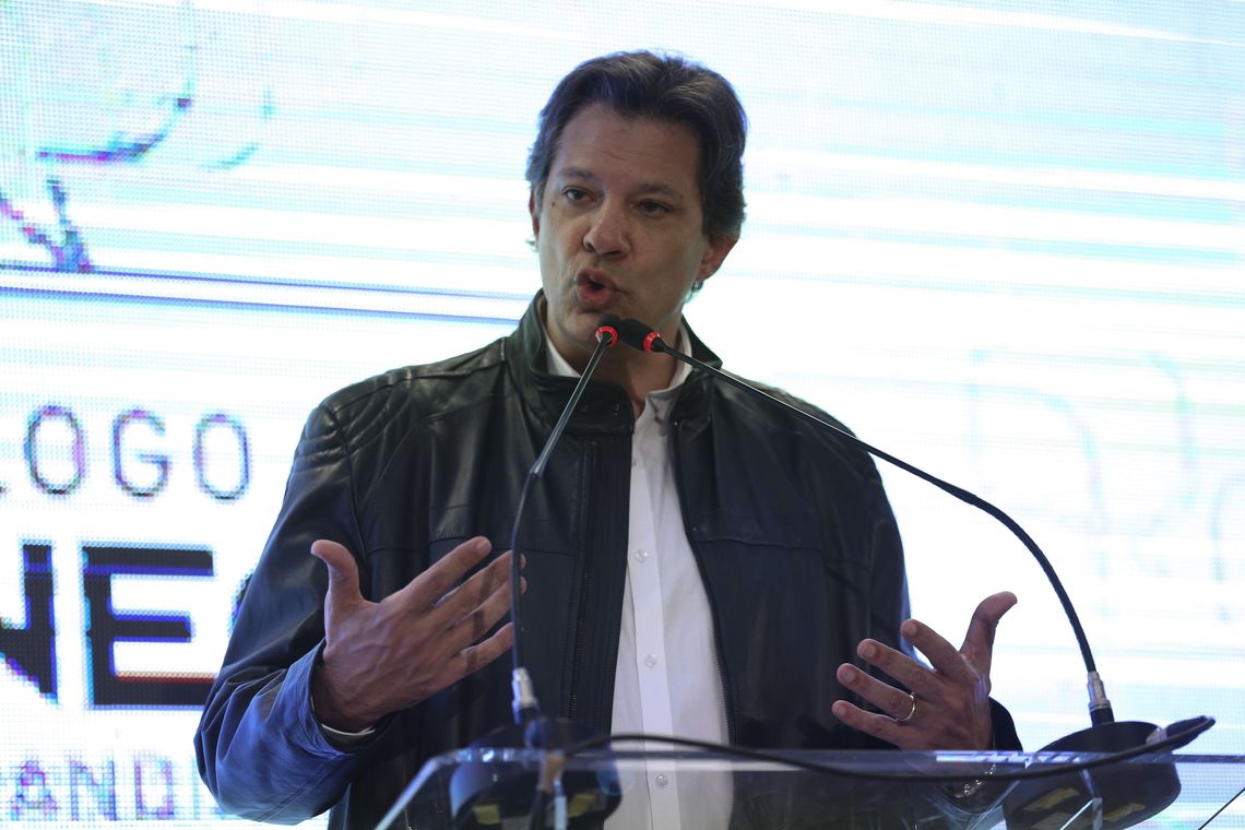 O candidato à Presidência Fernando Haddad (PT), em evento da Unecs: comparação sobre desigualdade e violência está correta