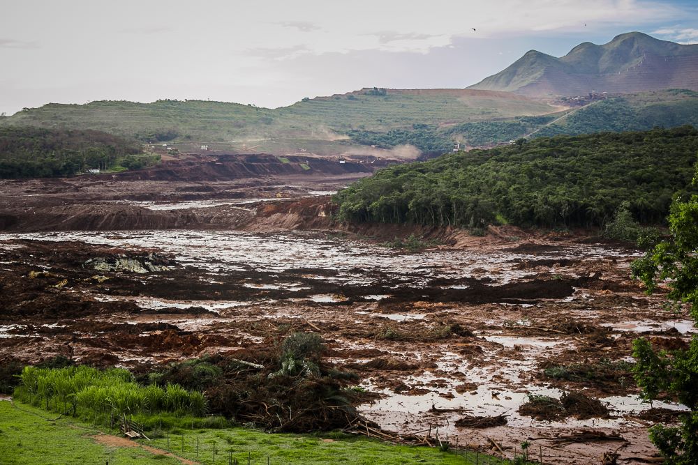 Imagem mostra área afetada pela lama da barragem de Brumadinho