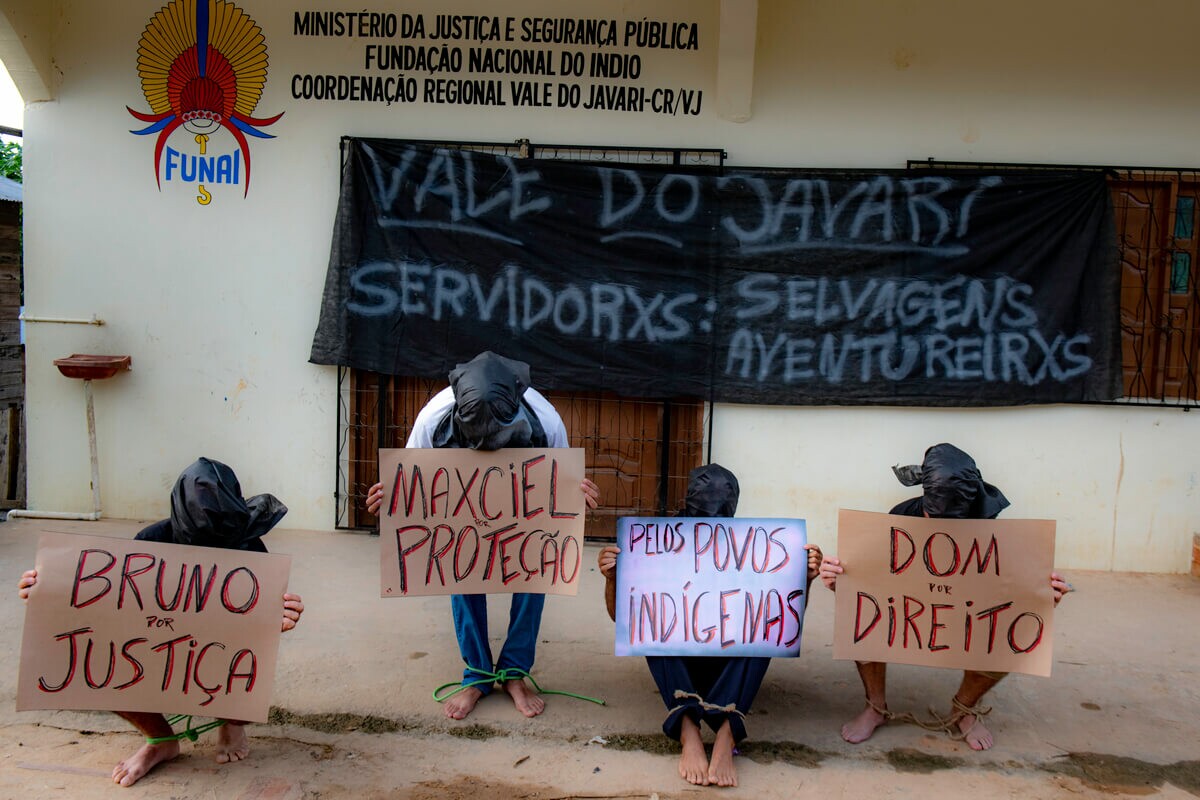 17 de junho - Servidores da FUNAI protestaram por justiça por Bruno e Dom, fortalecimento do órgão e proteção aos povos indígenas