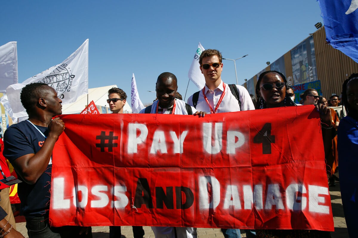 Ativistas pressionando por fundo de perdas e danos na COP27