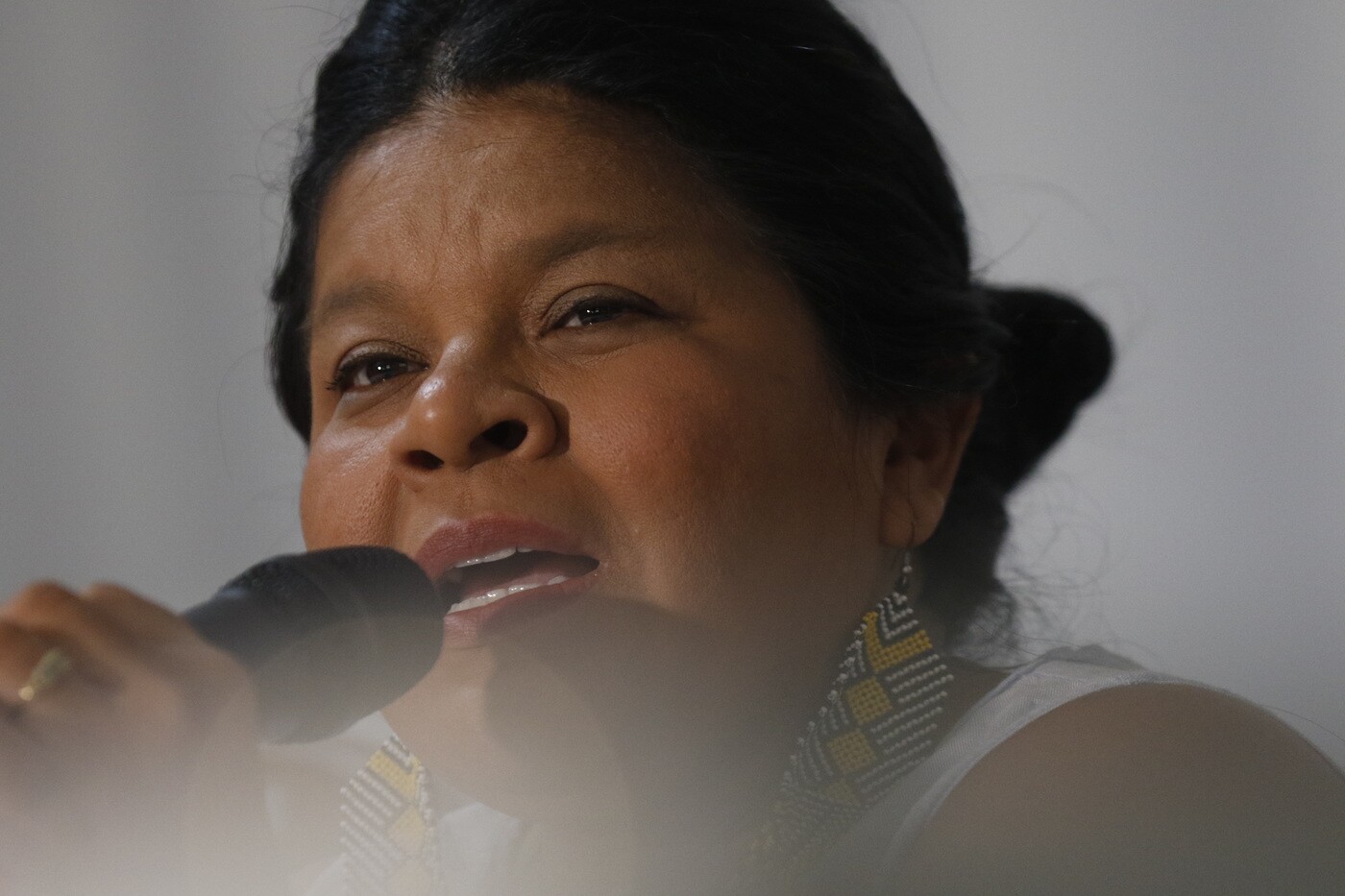 Entrevista coletiva da ministra dos Povos Indígenas, Sônia Guajajara, com lideranças ao voltar da visita a Terra Indígena Yanomami, no Distrito Sanitário Especial Indígena Yanomami.