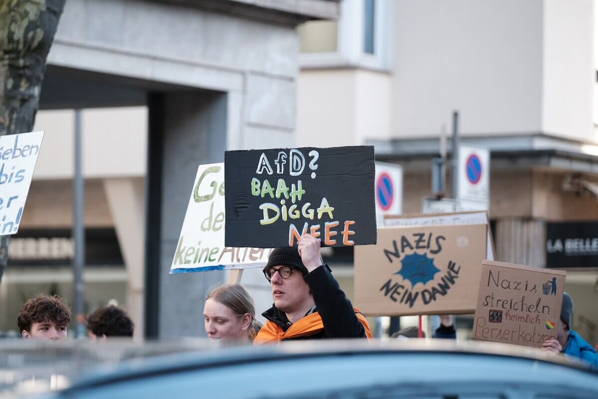 Protesto contra a AfD em 27 de janeiro na Alemanha