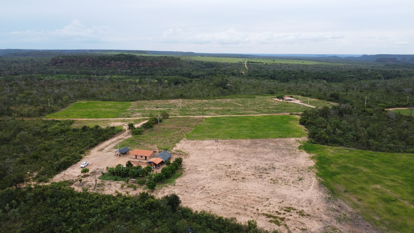 Imagem aérea do Território Barra da Lagoa no cerrado do Piauí