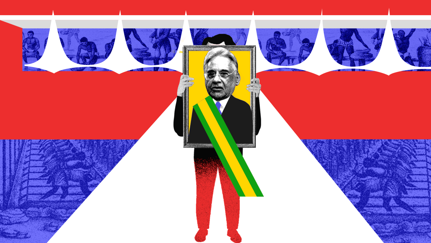 Ilustração do ex-presidente do Brasil Fernando Henrique Cardoso, conhecido como FHC