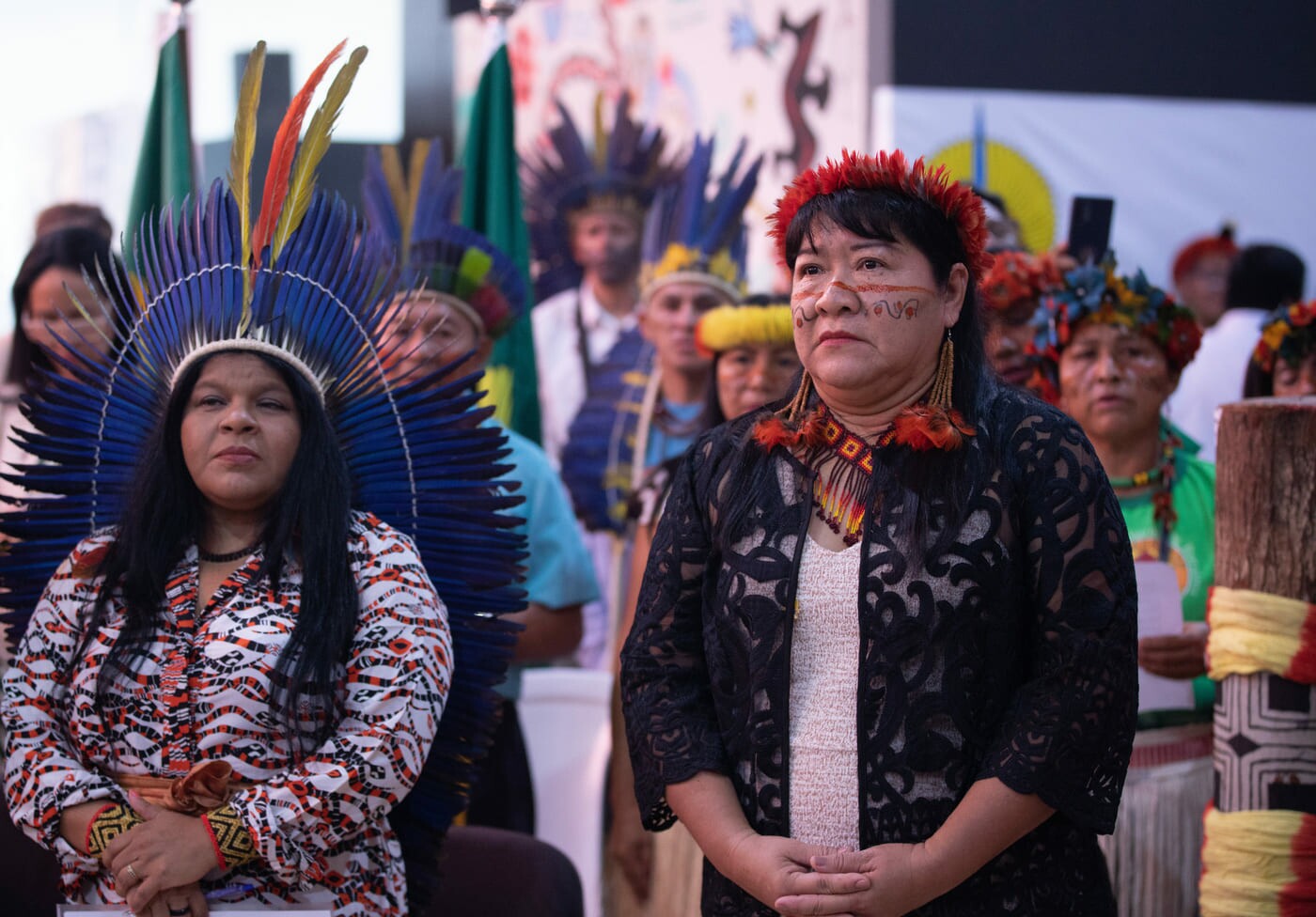 A ministra dos Povos Originários, Sonia Guajajara, e a presidente da Fundação Nacional dos Povos Indígenas, Joenia Wapichana