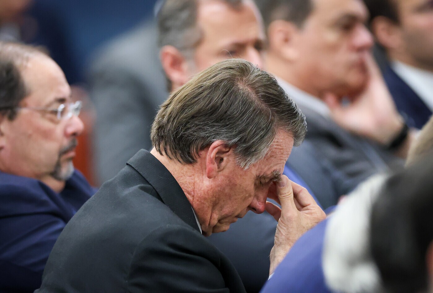 Ex-presidente Jair Bolsonaro durante depoimento no STF no julgamento do plano de golpe