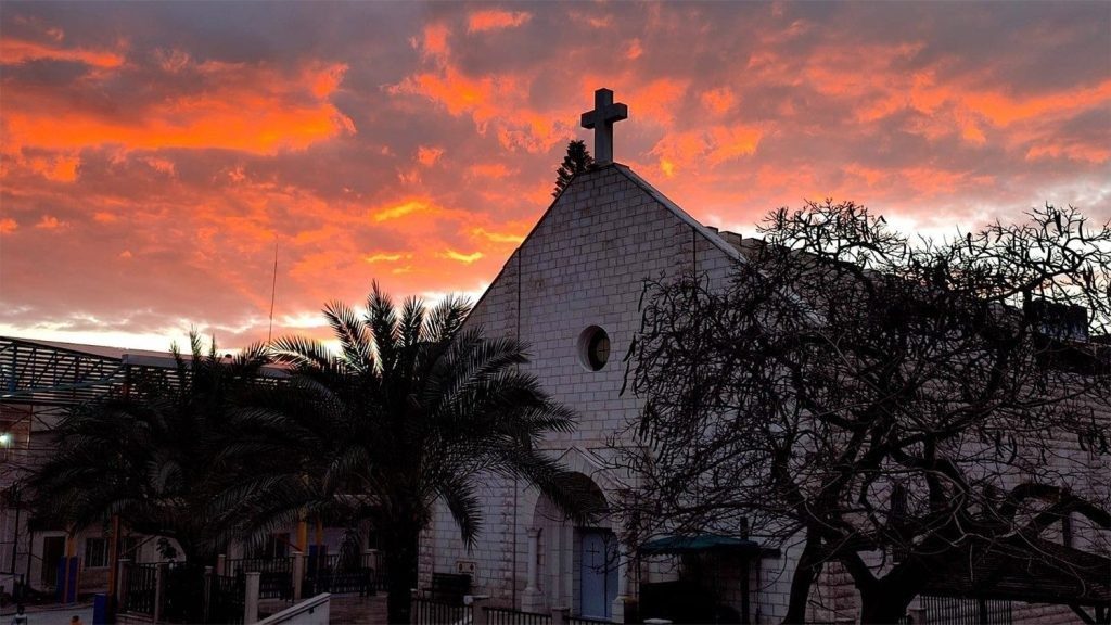 Igreja católica em Gaza antes dos ataques