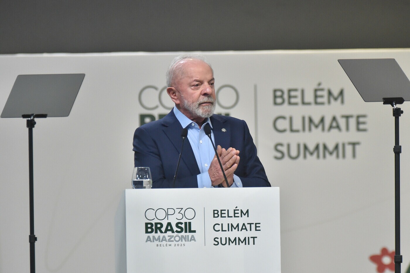 O presidente do Brasil, Luiz Inácio Lula da Silva, discursa na Abertura da Sessão Plenária Geral dos Líderes Conferência das Nações Unidas sobre Mudanças Climáticas COP 30