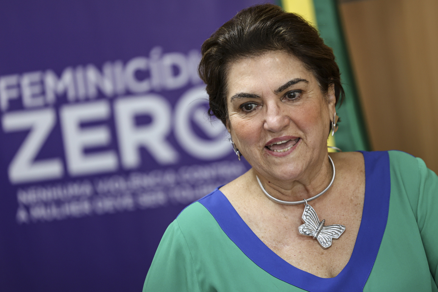 Brasília (DF), 07/08/2025 - A ministra das Mulheres, Márcia Lopes, toma café da manhã com jornalistas e apresenta o novo painel do Ligue 180.