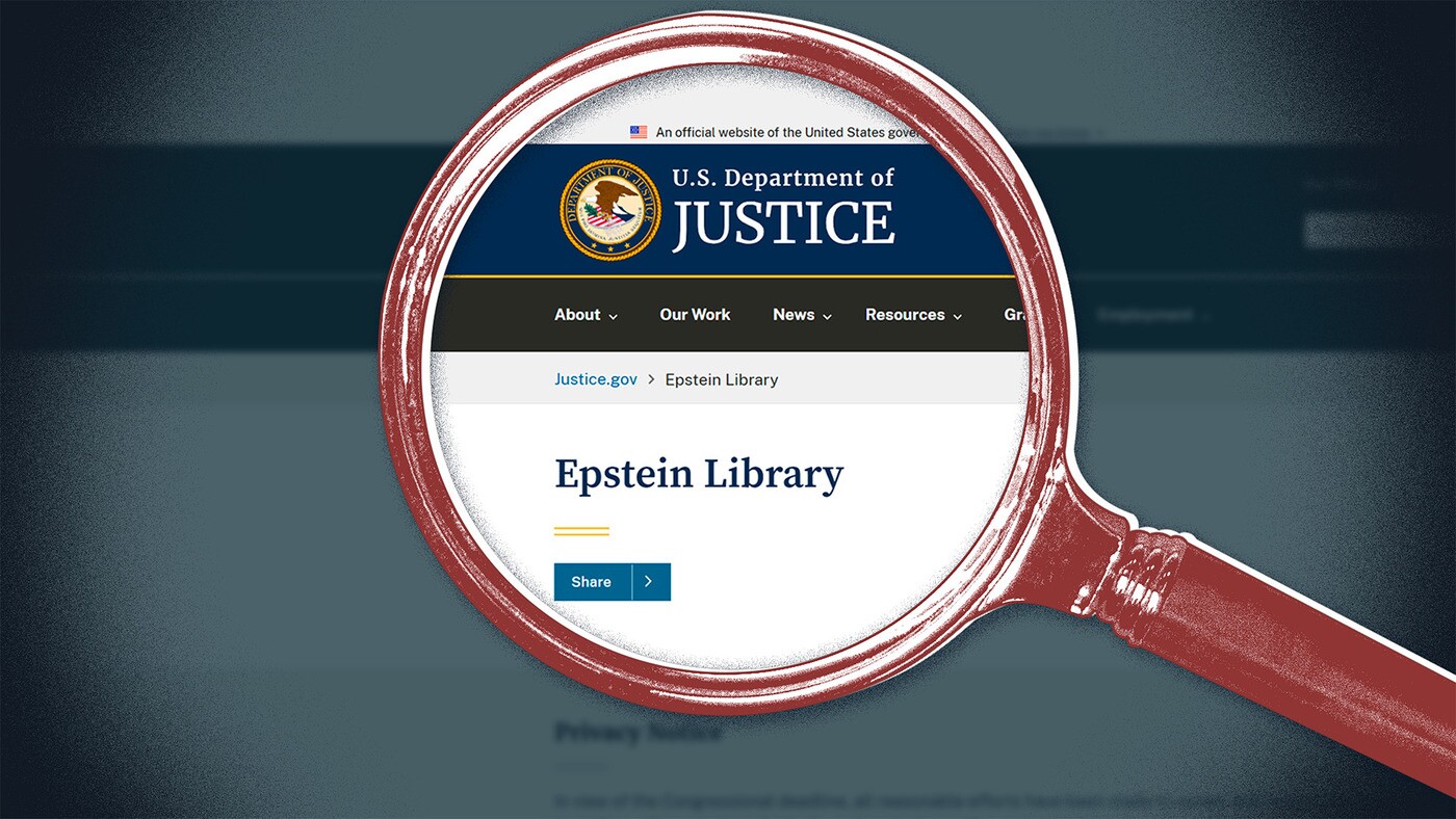 Lupa destaca a página “Epstein Library” no site do Departamento de Justiça dos EUA.